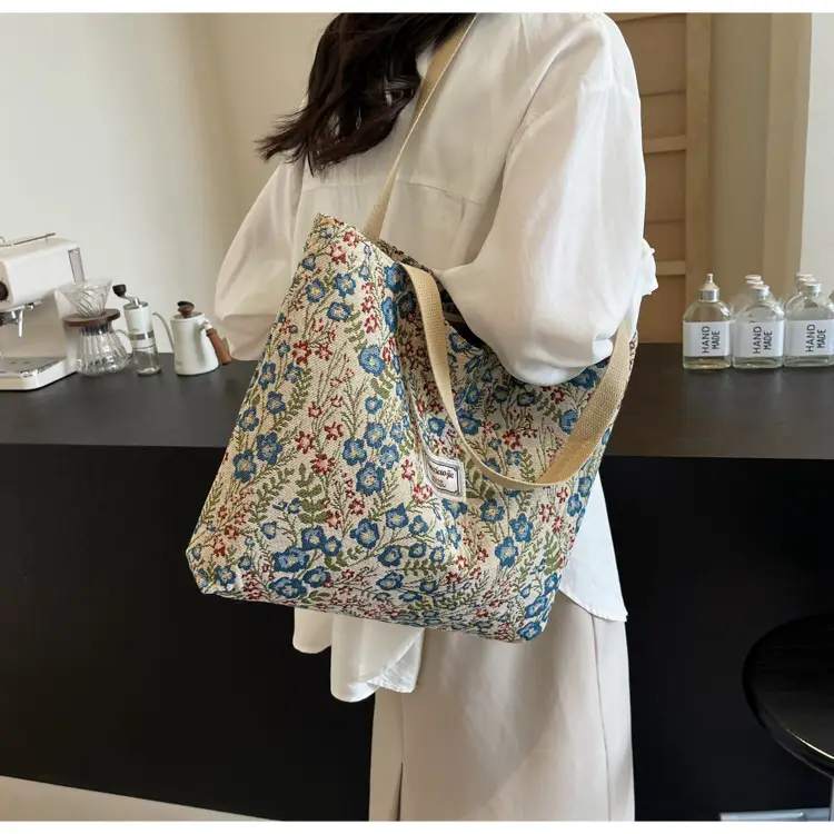 Large Capacity Floral Canvas Shoulder Bag for Women — feature 39