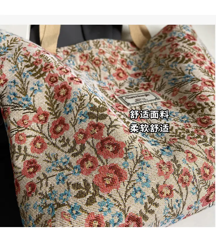 Large Capacity Floral Canvas Shoulder Bag for Women — feature 4