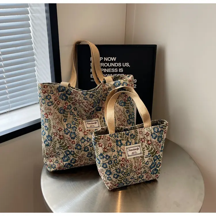 Large Capacity Floral Canvas Shoulder Bag for Women — feature 40