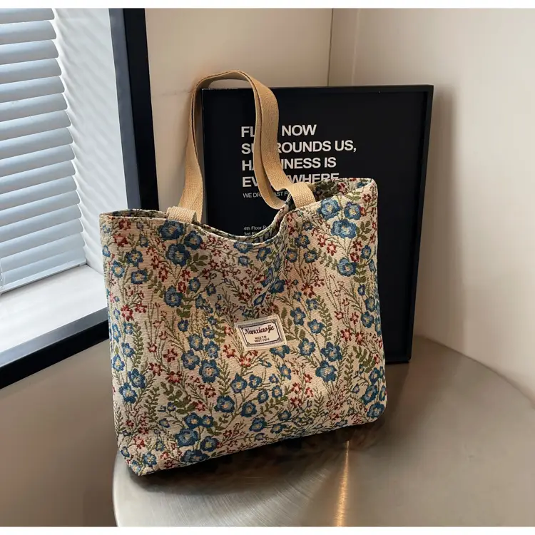 Large Capacity Floral Canvas Shoulder Bag for Women — feature 41