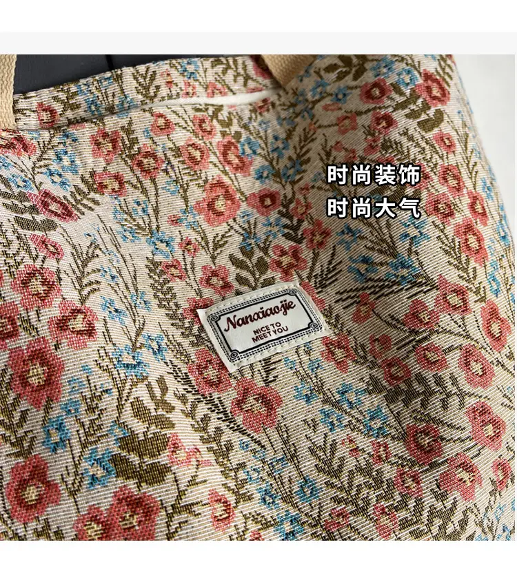 Large Capacity Floral Canvas Shoulder Bag for Women — feature 5
