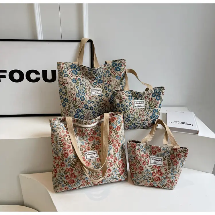 Large Capacity Floral Canvas Shoulder Bag for Women — feature 8