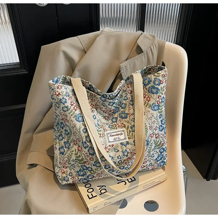 Large Capacity Floral Canvas Shoulder Bag for Women — feature 9