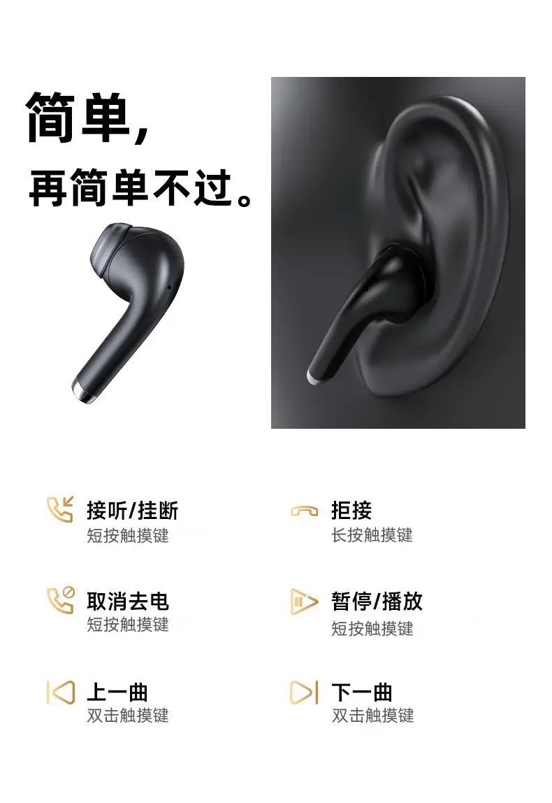 True Wireless Bluetooth Headset T51 Ultra Long Battery — feature 10