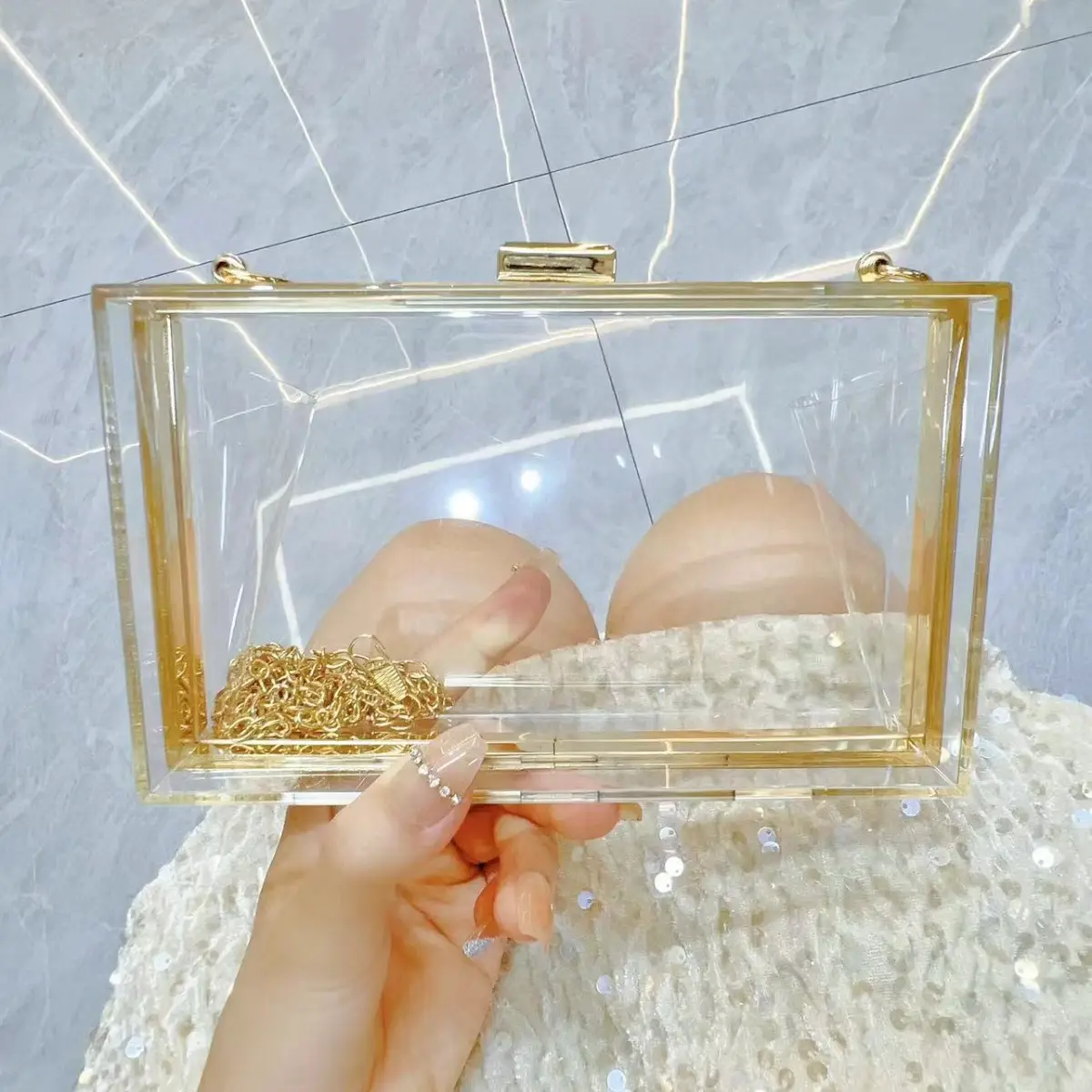 Transparent Square Crossbody Bag for Women - Image 2