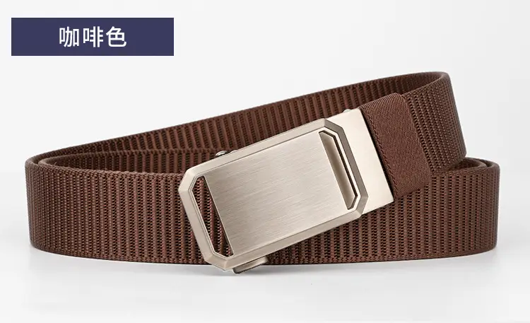 Men's Black Canvas Belt with Silver Buckle — feature 14