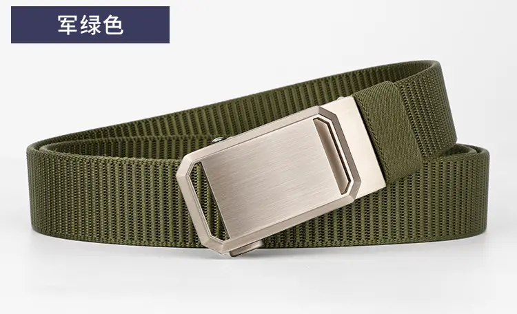 Men's Black Canvas Belt with Silver Buckle — feature 15