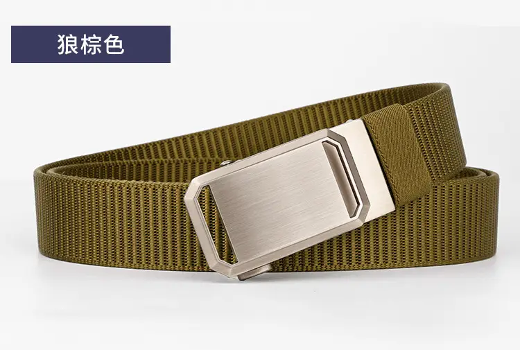 Men's Black Canvas Belt with Silver Buckle — feature 17