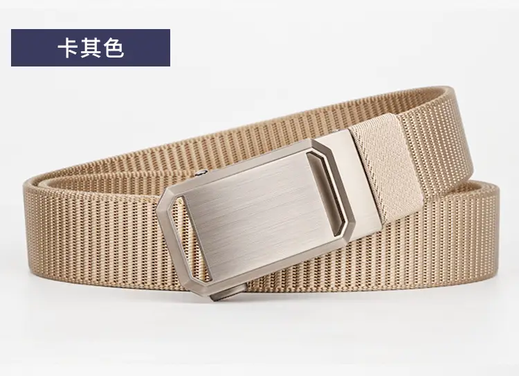 Men's Black Canvas Belt with Silver Buckle — feature 18