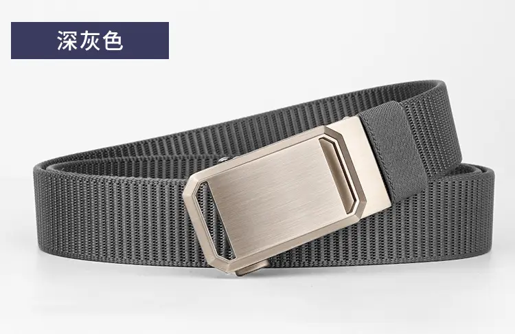 Men's Black Canvas Belt with Silver Buckle — feature 19