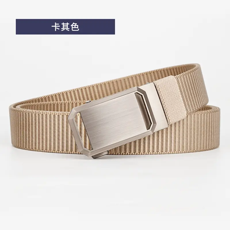 Men's Black Canvas Belt with Silver Buckle - Image 3