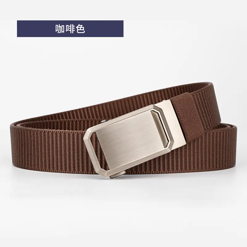 Men's Black Canvas Belt with Silver Buckle - Image 4