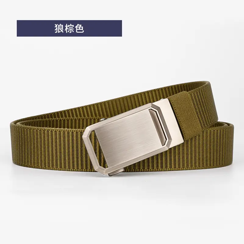 Men's Black Canvas Belt with Silver Buckle - Image 7
