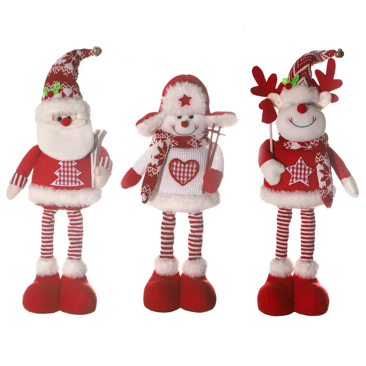 Christmas Knitted Doll Red White Standing Posture - Image 8