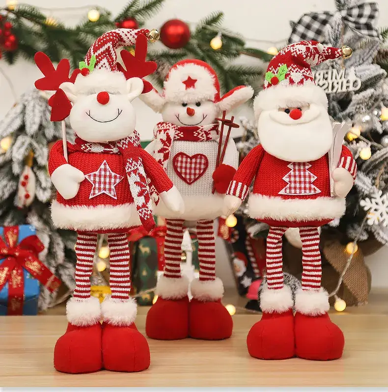 Christmas Knitted Doll Red White Standing Posture — feature 1