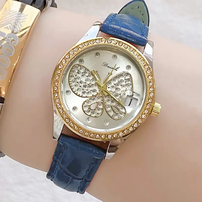 Women's Butterfly Watch Set Waterproof Blue Dial