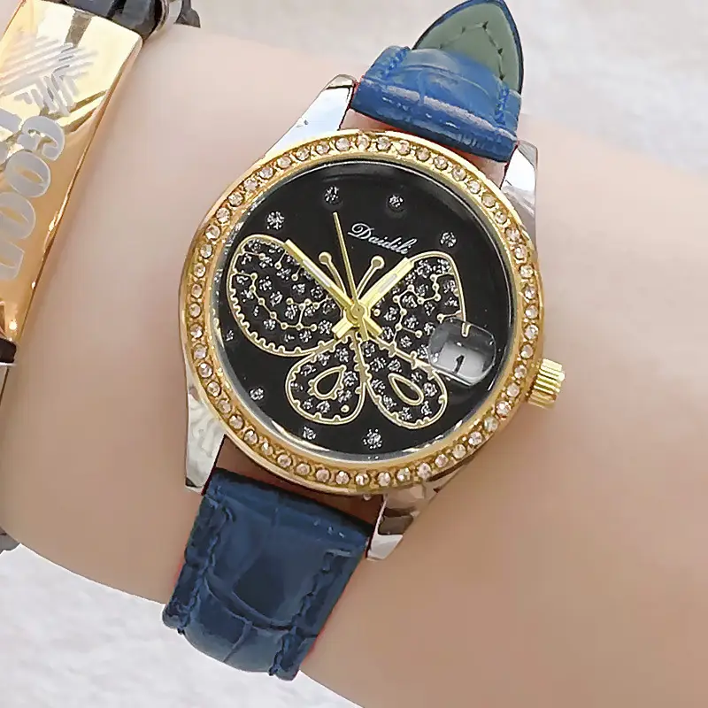 Women's Butterfly Watch Set Waterproof Blue Dial