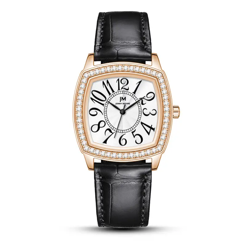 Women's Joker Watch with Crystal Face & Black Strap