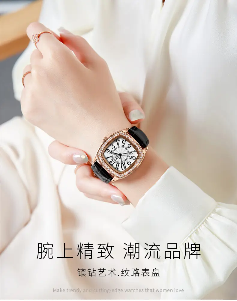 Women's Joker Watch with Crystal Face & Black Strap — feature 1