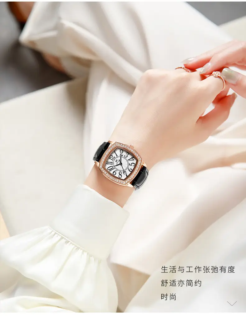 Women's Joker Watch with Crystal Face & Black Strap — feature 3