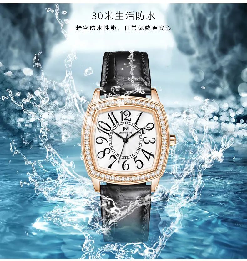 Women's Joker Watch with Crystal Face & Black Strap — feature 5