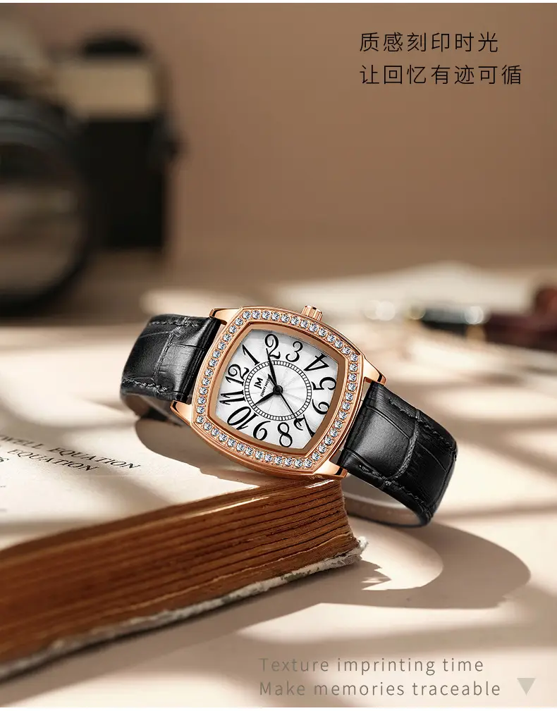 Women's Joker Watch with Crystal Face & Black Strap — feature 6