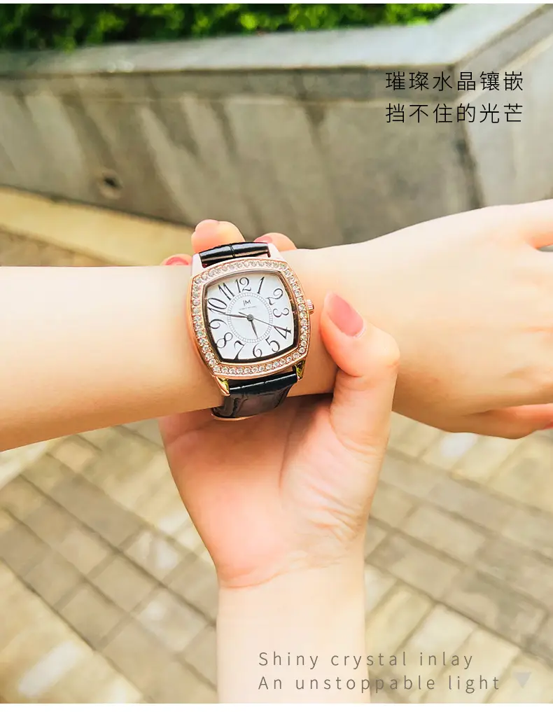 Women's Joker Watch with Crystal Face & Black Strap — feature 7