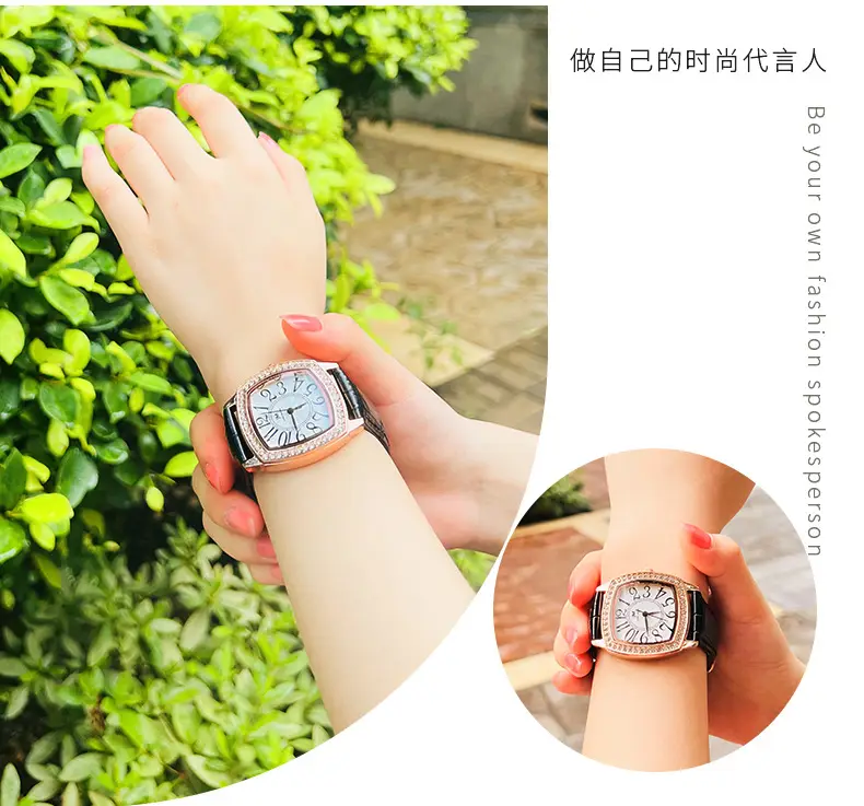 Women's Joker Watch with Crystal Face & Black Strap — feature 9