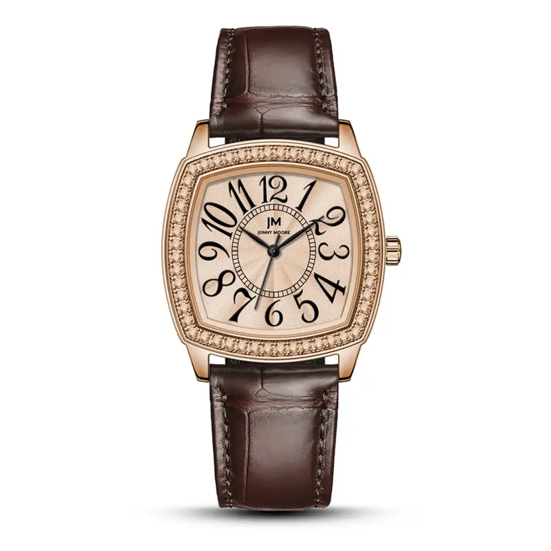 Women's Joker Watch with Crystal Face & Black Strap
