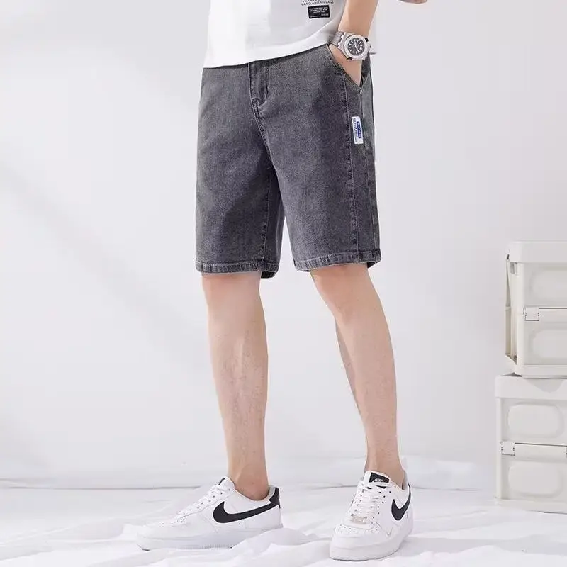 Men Denim Five-Piece Shorts Casual Summer Loose Straight - Image 7