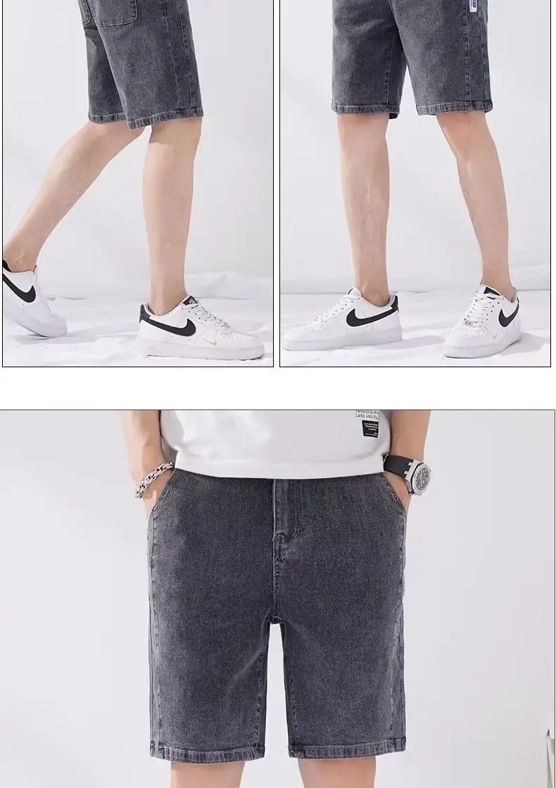 Men Denim Five-Piece Shorts Casual Summer Loose Straight — feature 22