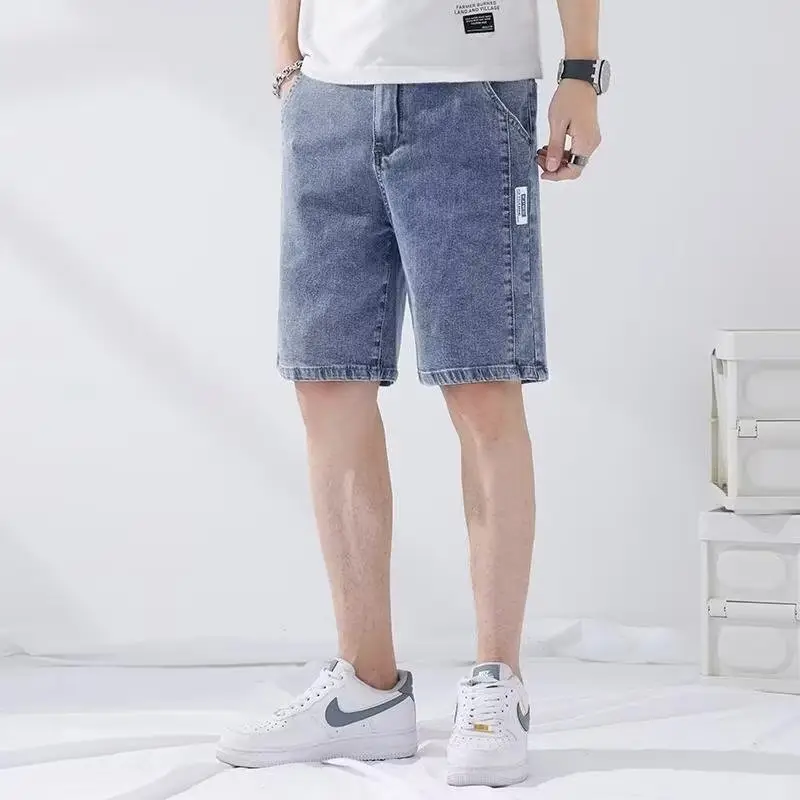 Men Denim Five-Piece Shorts Casual Summer Loose Straight — feature 27
