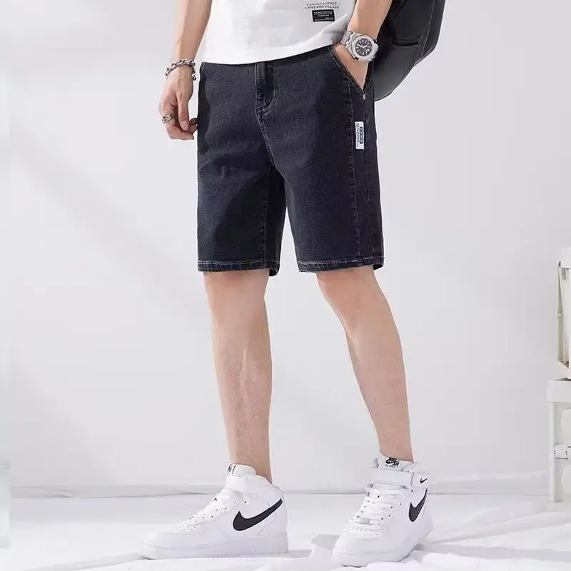 Men Denim Five-Piece Shorts Casual Summer Loose Straight — feature 28