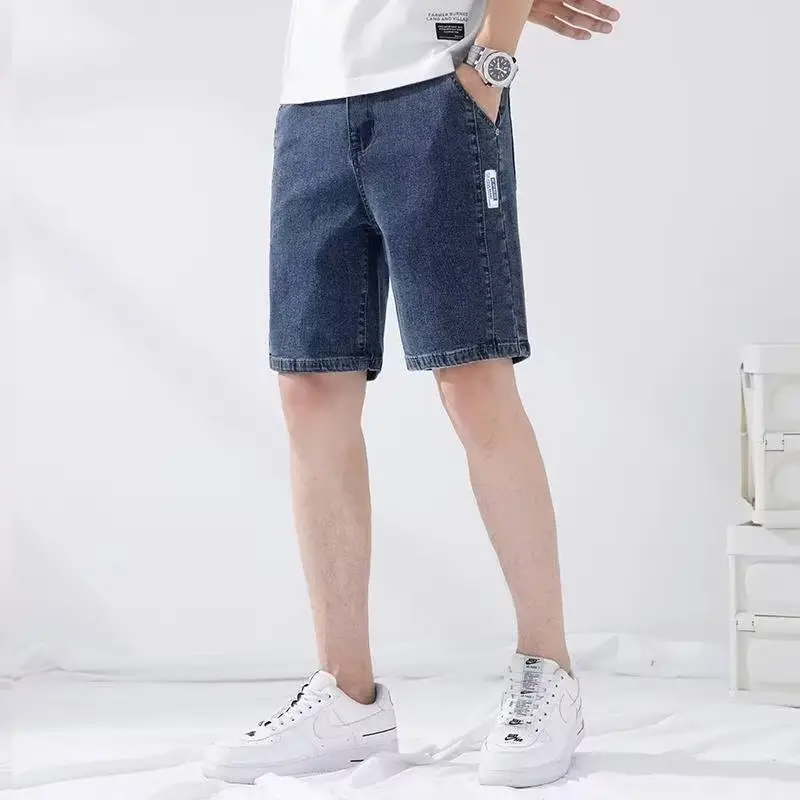 Men Denim Five-Piece Shorts Casual Summer Loose Straight — feature 30