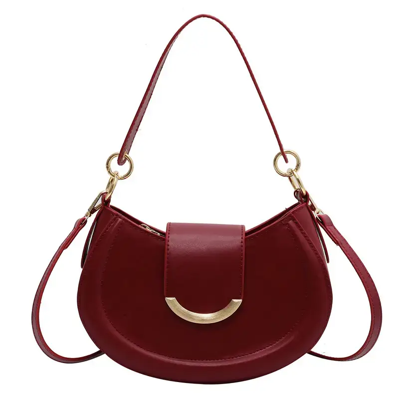 Maroon Vintage Commuter Shoulder Bag Women 2024 - Image 4