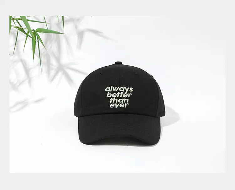 Korean-style embroidered baseball cap women black with letters — feature 11