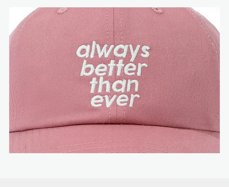 Korean-style embroidered baseball cap women black with letters — feature 6