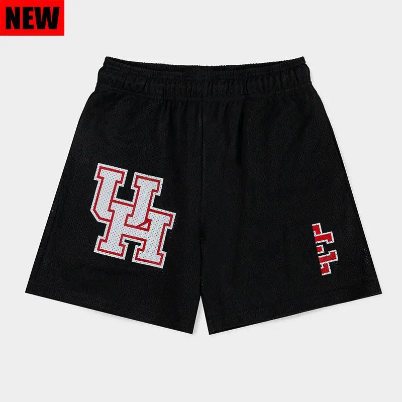 Men's Black H-H Logo Casual Shorts Summer