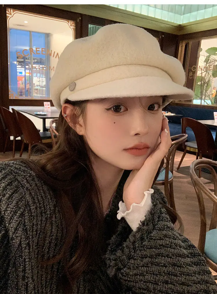 Women Wool Bailey Hat Black Autumn Winter Casual Elegant Cap — feature 10