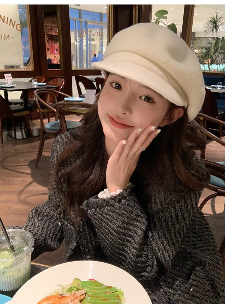 Women Wool Bailey Hat Black Autumn Winter Casual Elegant Cap — feature 11