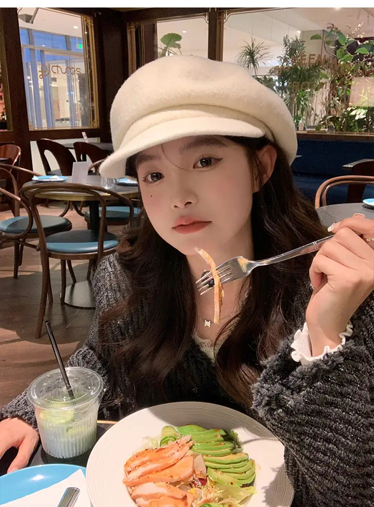 Women Wool Bailey Hat Black Autumn Winter Casual Elegant Cap — feature 14