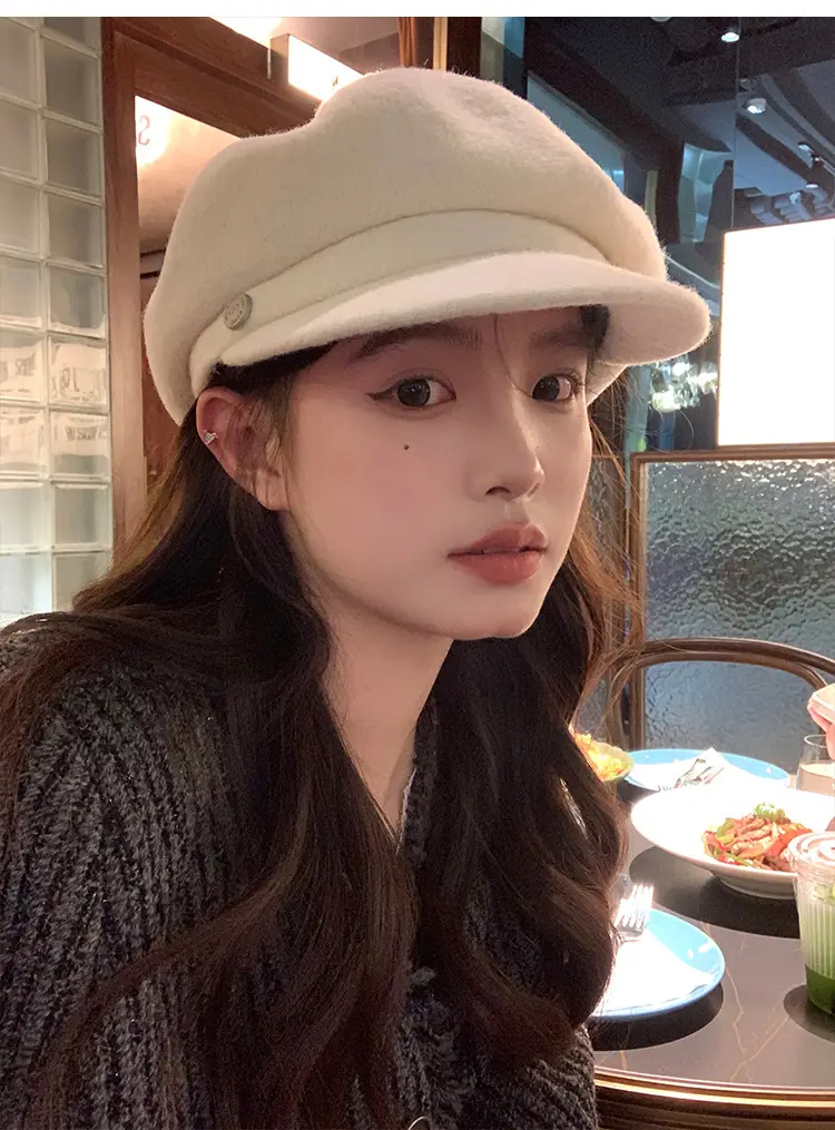 Women Wool Bailey Hat Black Autumn Winter Casual Elegant Cap — feature 15