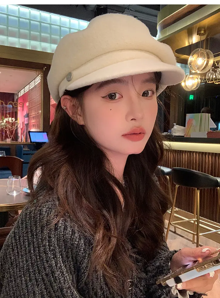 Women Wool Bailey Hat Black Autumn Winter Casual Elegant Cap — feature 4