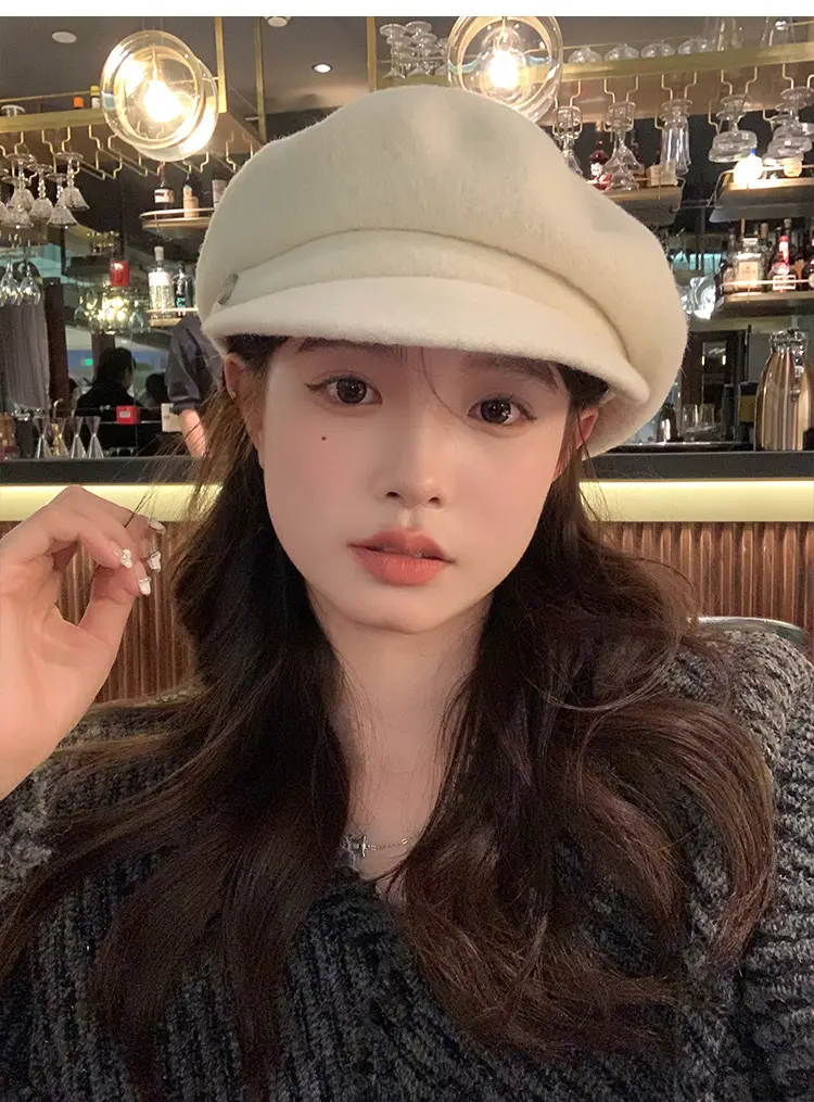 Women Wool Bailey Hat Black Autumn Winter Casual Elegant Cap — feature 5