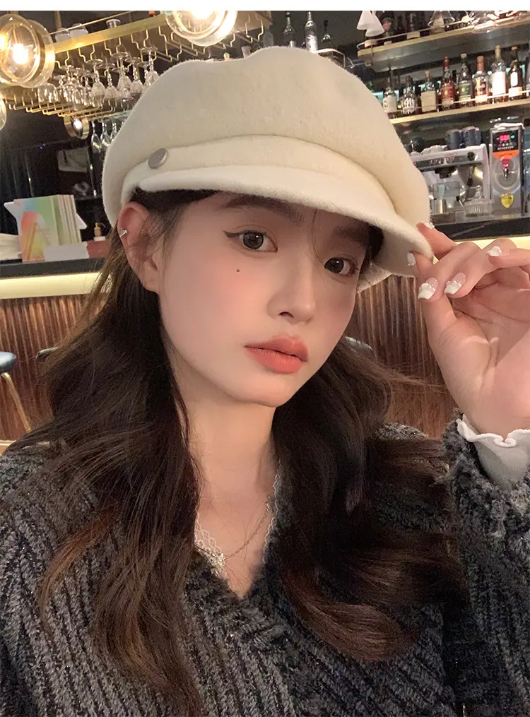 Women Wool Bailey Hat Black Autumn Winter Casual Elegant Cap — feature 6