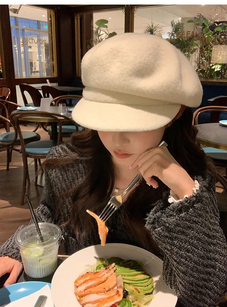 Women Wool Bailey Hat Black Autumn Winter Casual Elegant Cap — feature 7