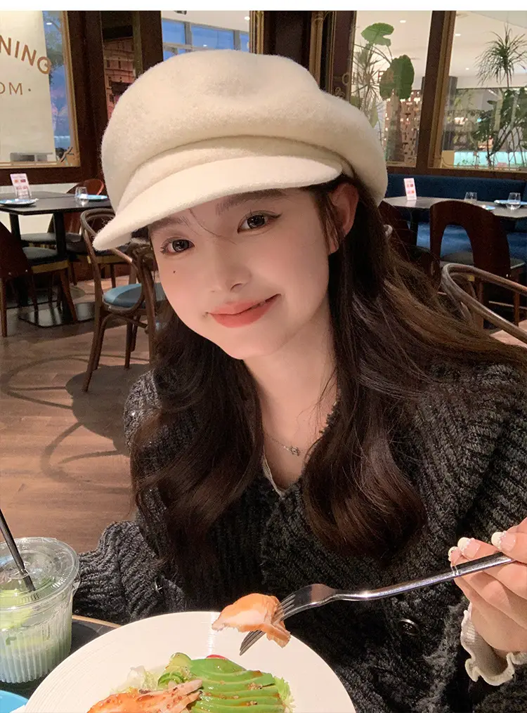Women Wool Bailey Hat Black Autumn Winter Casual Elegant Cap — feature 8