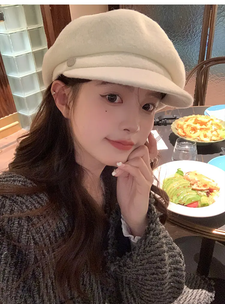 Women Wool Bailey Hat Black Autumn Winter Casual Elegant Cap — feature 9