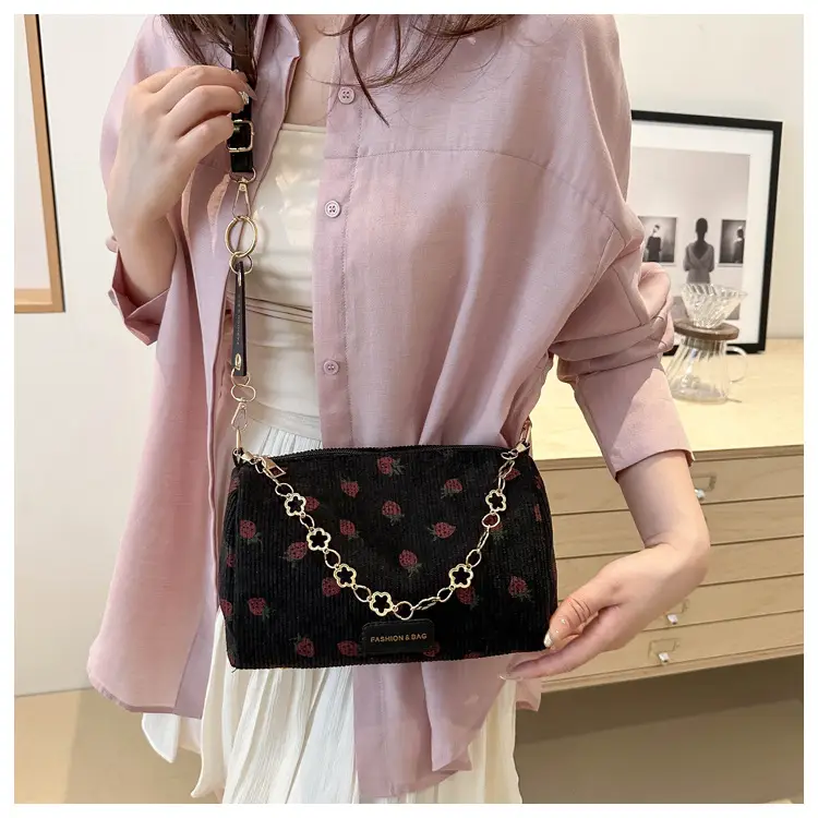 Women's Strawberry Printed Shoulder Crossbody Bag - Image 7
