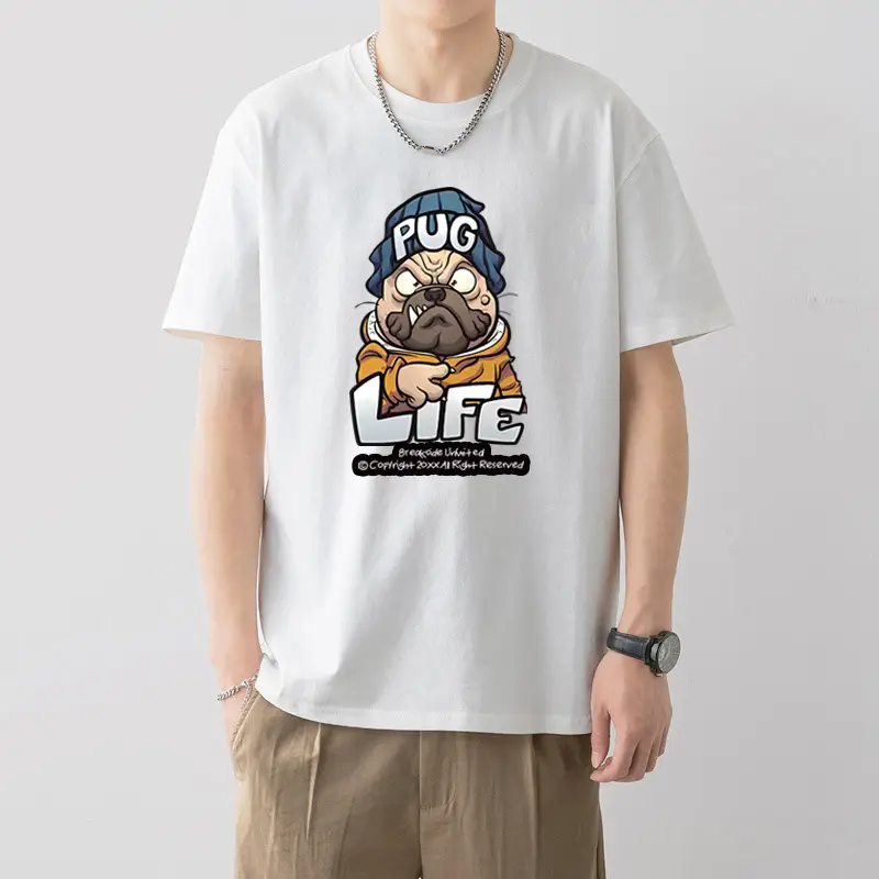 Men White Printed T-Shirt Super Toy Design Loose Fit - Image 8